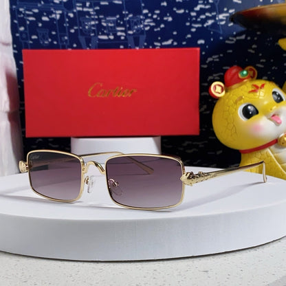CARTIER SANTOS RECTANGULAR FRAME SUNGLASSES CT0473S IN METAL