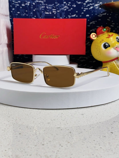 CARTIER SANTOS RECTANGULAR FRAME SUNGLASSES CT0473S IN METAL