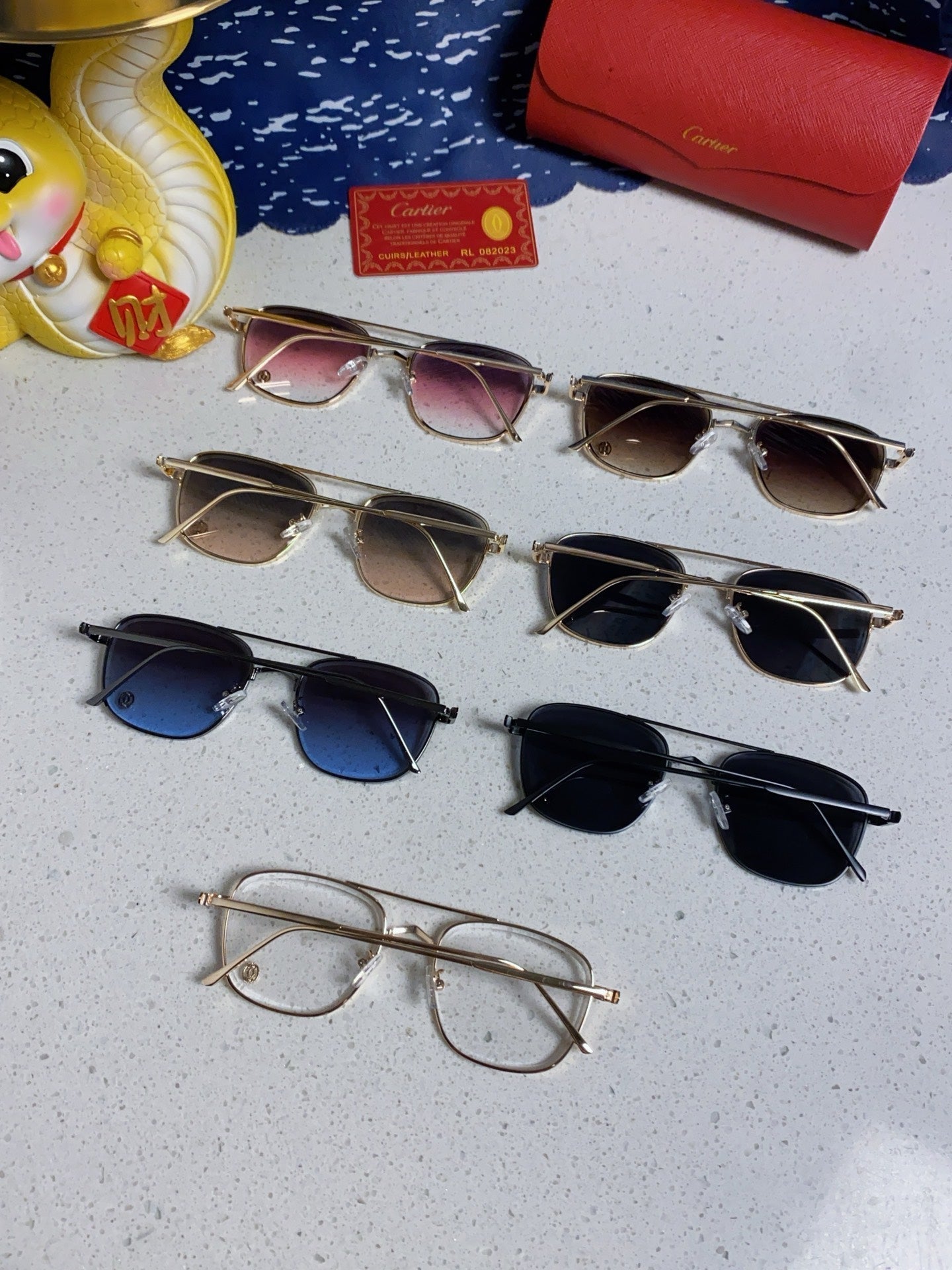CARTIER PREMIÈRE SQUARE FRAME SUNGLASSES 533240 IN METAL