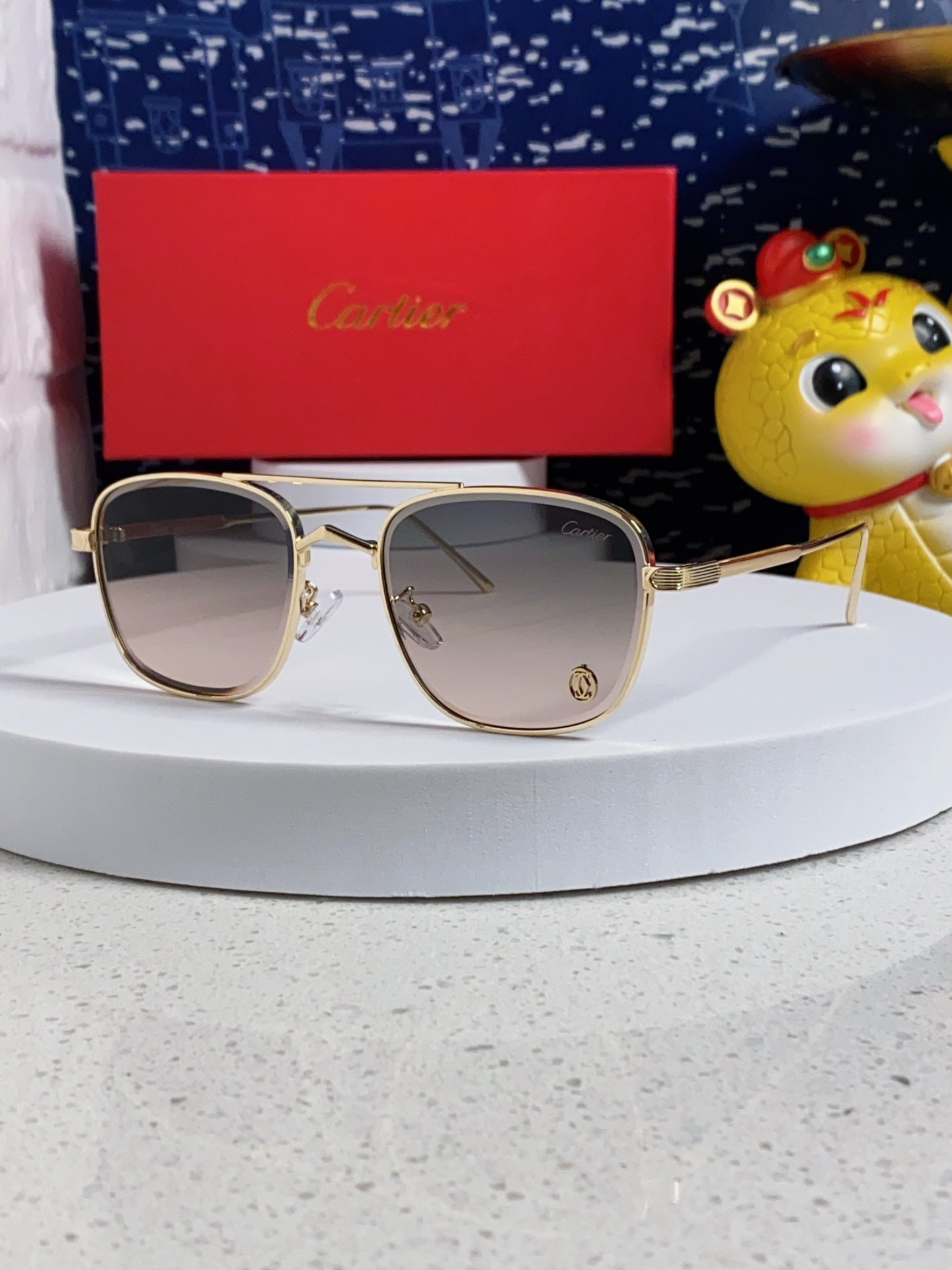 CARTIER PREMIÈRE SQUARE FRAME SUNGLASSES 533240 IN METAL