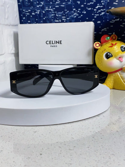 CELINE TRIOMPHE SUNGLASSES 533220 IN BLACK ACETATE GOLD LOGO
