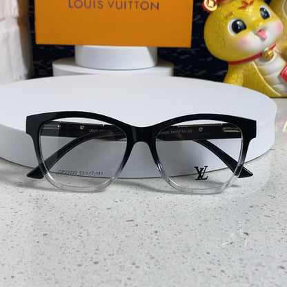 LOUIS VUITTON CAT EYE SUNGLASSES 570279 IN BLACK AND CLEAR ACETATE EMBOSSED LOGO