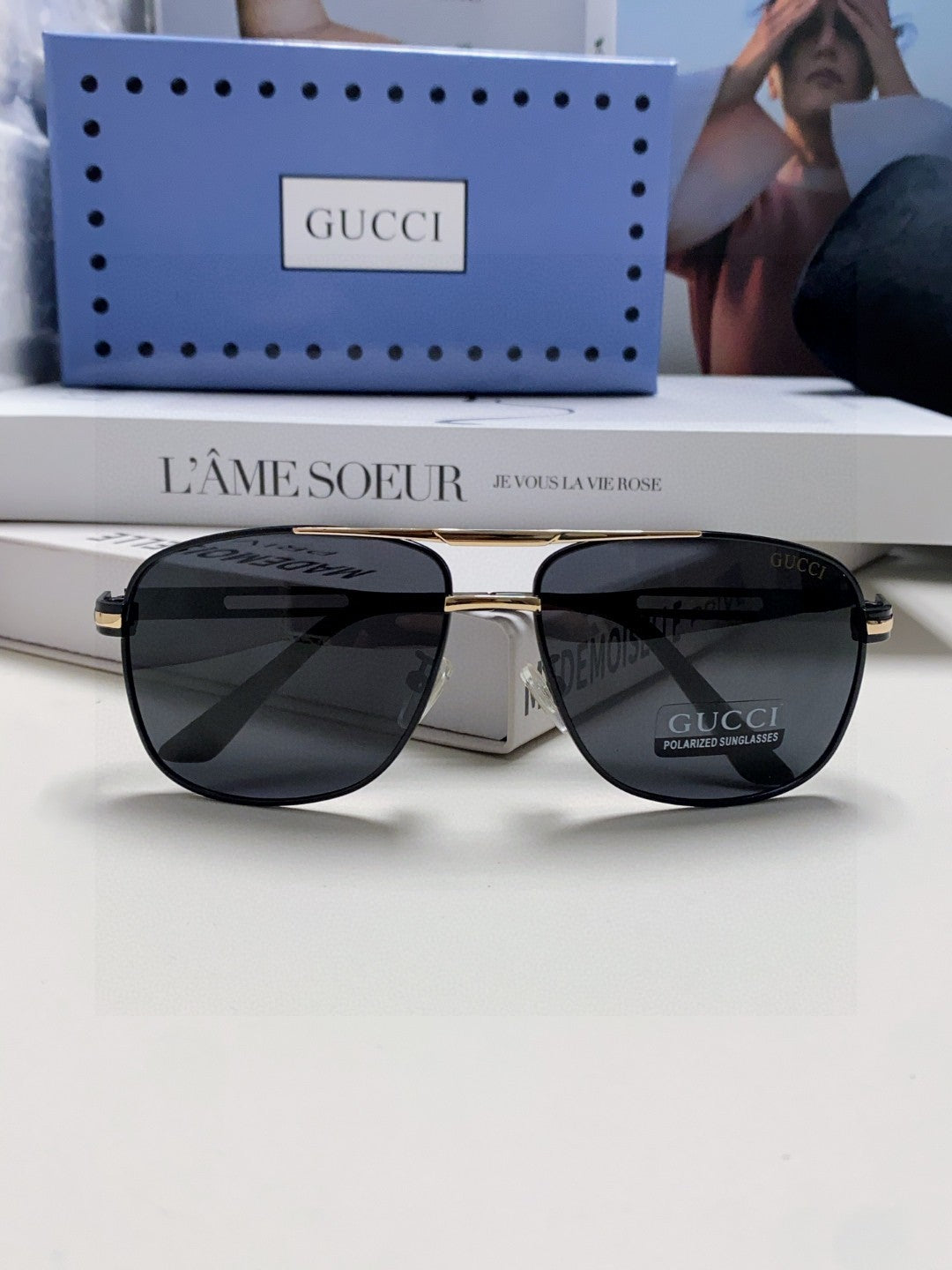 GUCCI NAVIGATOR FRAME SUNGLASSES 570256 IN METAL