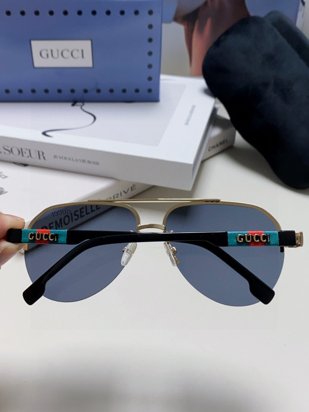 GUCCI AVIATOR FRAME SUNGLASSES 570223 IN METAL