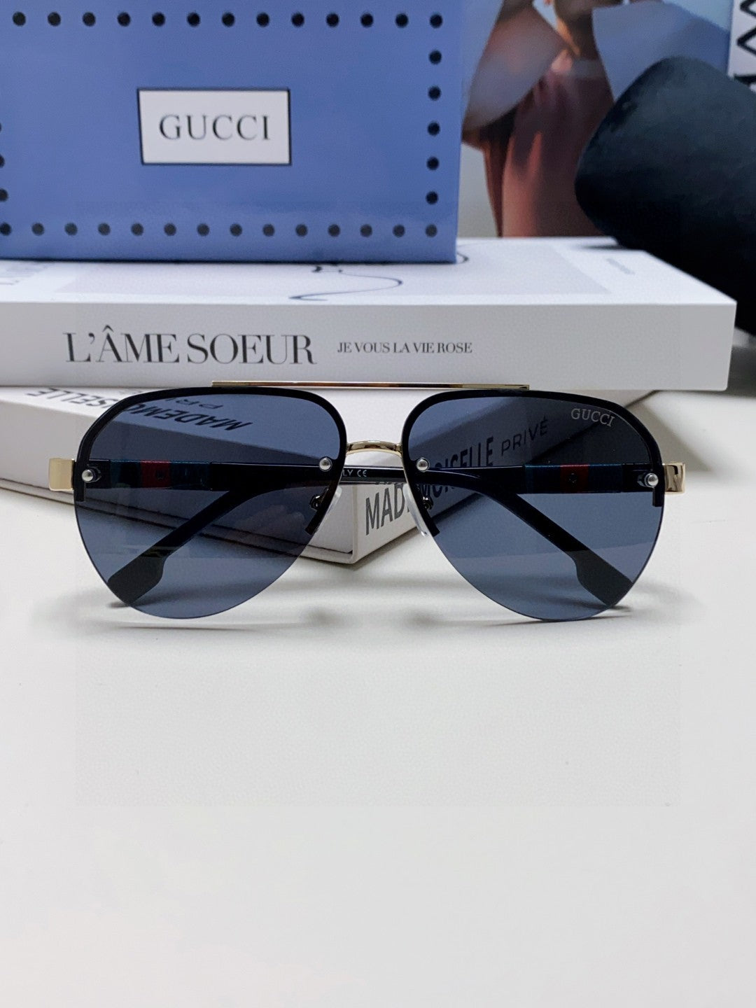 GUCCI AVIATOR FRAME SUNGLASSES 570223 IN METAL
