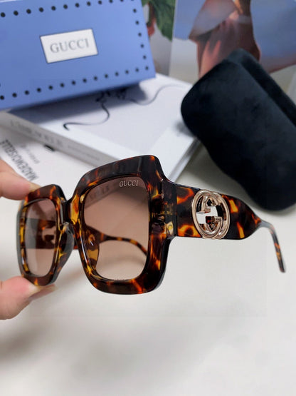 GUCCI SQUARE FRAME SUNGLASSES GG0178S IN ACETATE EMBOSSED LOGO