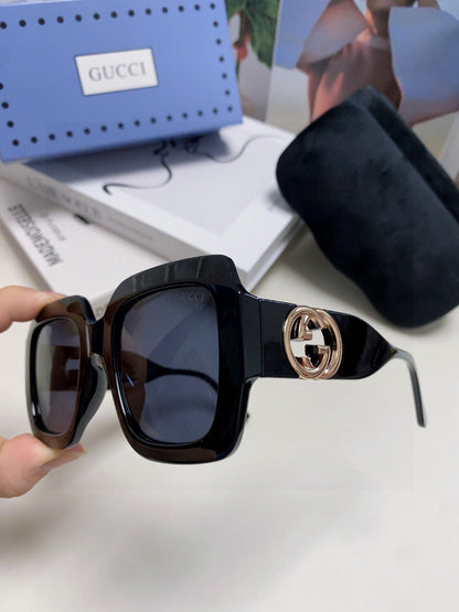 GUCCI SQUARE FRAME SUNGLASSES GG0178S IN ACETATE EMBOSSED LOGO