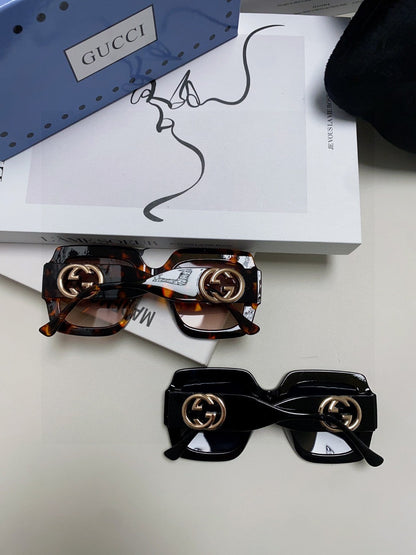 GUCCI SQUARE FRAME SUNGLASSES GG0178S IN ACETATE EMBOSSED LOGO