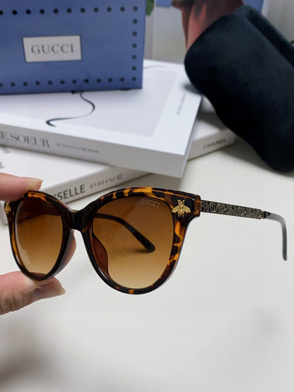 GUCCI BEE EMBELLISHED BUTTERFLY FRAME SUNGLASSES 570242 IN ACETATE