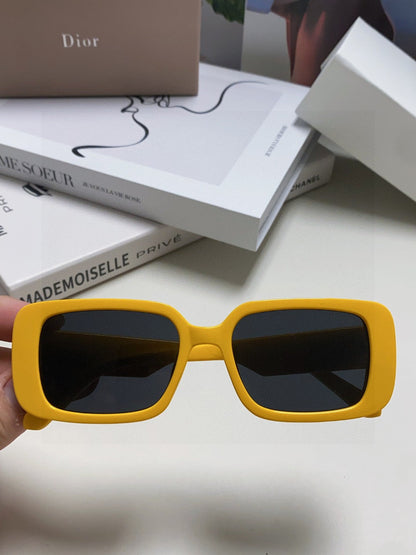 DIOR MONTAIGNE SUNGLASSES 571593 IN YELLOW ACETATE TEXT LOGO