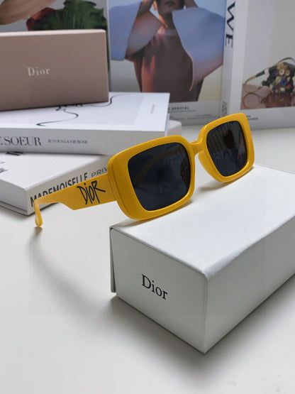 DIOR MONTAIGNE SUNGLASSES 571593 IN YELLOW ACETATE TEXT LOGO