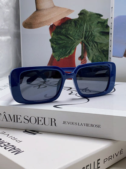 DIOR MONTAIGNE SUNGLASSES 571595 IN BLUE ACETATE TEXT LOGO