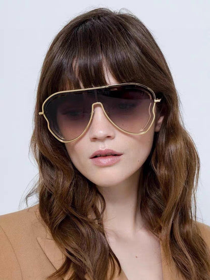 MIU MIU RUNWAY SUNGLASSES 571639 IN GOLD METAL GREY SMOKE LENSES
