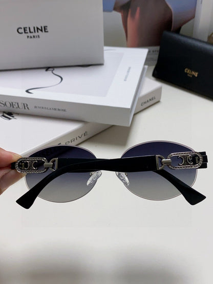 CELINE TRIOMPHE SUNGLASSES 573247 IN METAL GRADIENT SMOKE LENSES
