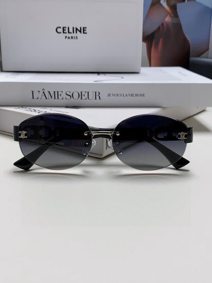 CELINE TRIOMPHE SUNGLASSES 573247 IN METAL GRADIENT SMOKE LENSES