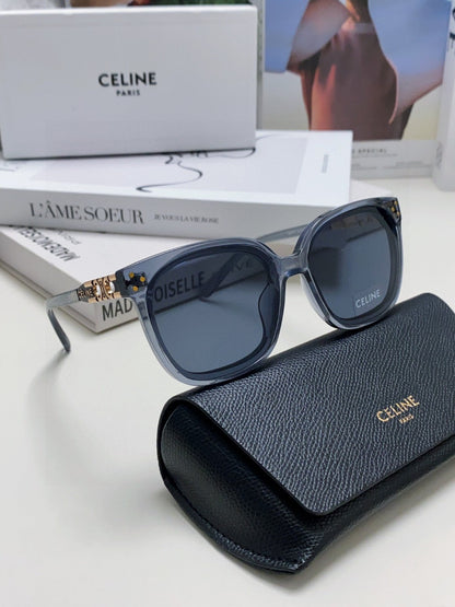 CELINE TRIOMPHE SUNGLASSES 573249 IN NAVY BLUE ACETATE METAL LOGO