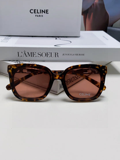 CELINE TRIOMPHE SUNGLASSES 573251 IN HAVANA ACETATE METAL LOGO