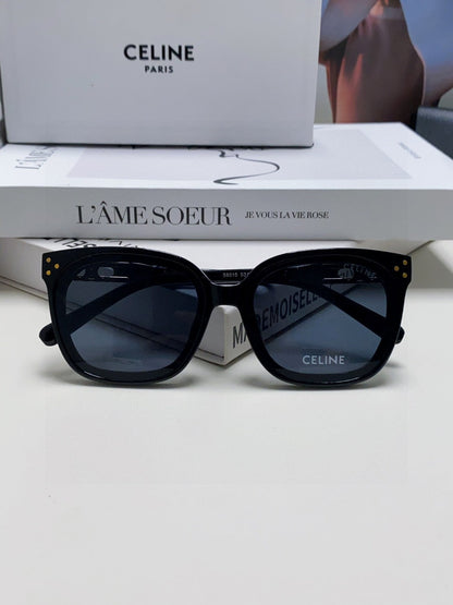 CELINE TRIOMPHE SUNGLASSES 573252 IN BLACK ACETATE METAL LOGO