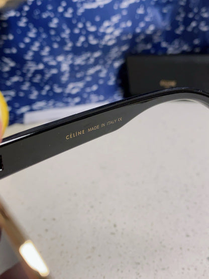 CELINE TRIOMPHE SUNGLASSES 538532 IN BLACK ACETATE GOLD METAL