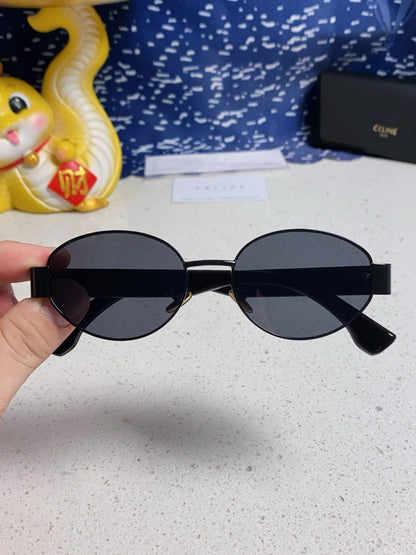 CELINE TRIOMPHE SUNGLASSES 538534 IN BLACK ACETATE