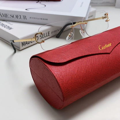 CARTIER RECTANGULAR RIMLESS FRAME SUNGLASSES 575769 IN METAL