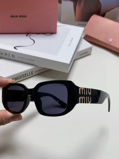 MIU MIU GLIMPSE SUNGLASSES 576821 IN BLACK ACETATE