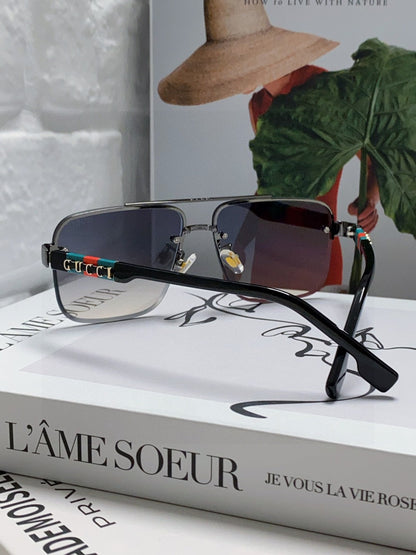 GUCCI RECTANGULAR FRAME SUNGLASSES 576873 IN METAL