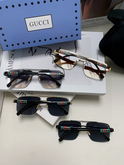 GUCCI RECTANGULAR FRAME SUNGLASSES 576873 IN METAL