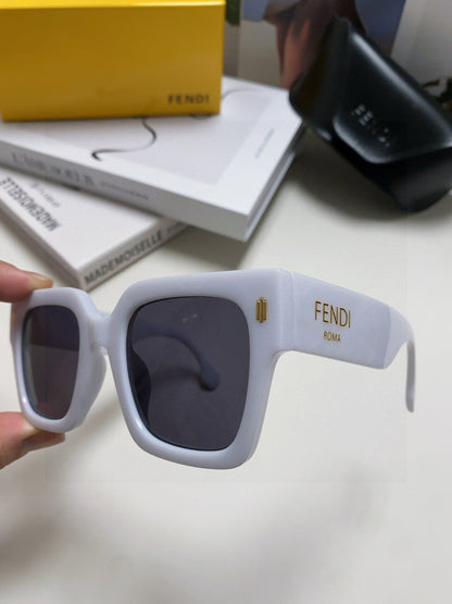 FENDI FEN FIRST CHUNKY SQUARE FRAME SUNGLASSES 542081 IN ACETATE