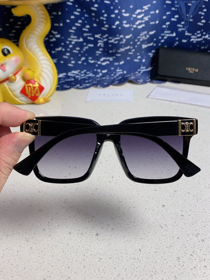 CELINE TRIOMPHE SUNGLASSES 548636 IN BLACK ACETATE GRADIENT SMOKE LENSES