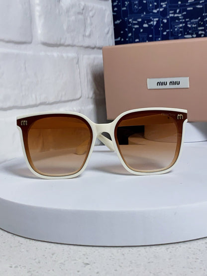 MIU MIU GLIMPSE SQUARE SUNGLASSES 554612 IN IVORY ACETATE