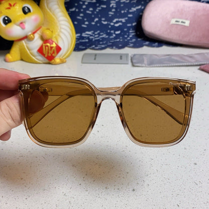 MIU MIU GLIMPSE SQUARE SUNGLASSES 554613 IN BROWN CLEAR ACETATE