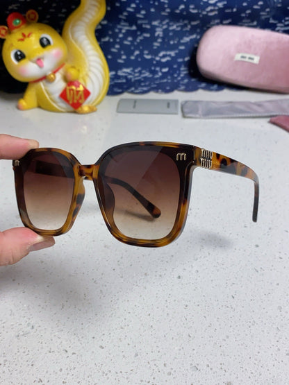MIU MIU GLIMPSE SQUARE SUNGLASSES 554614 IN HAVANA ACETATE