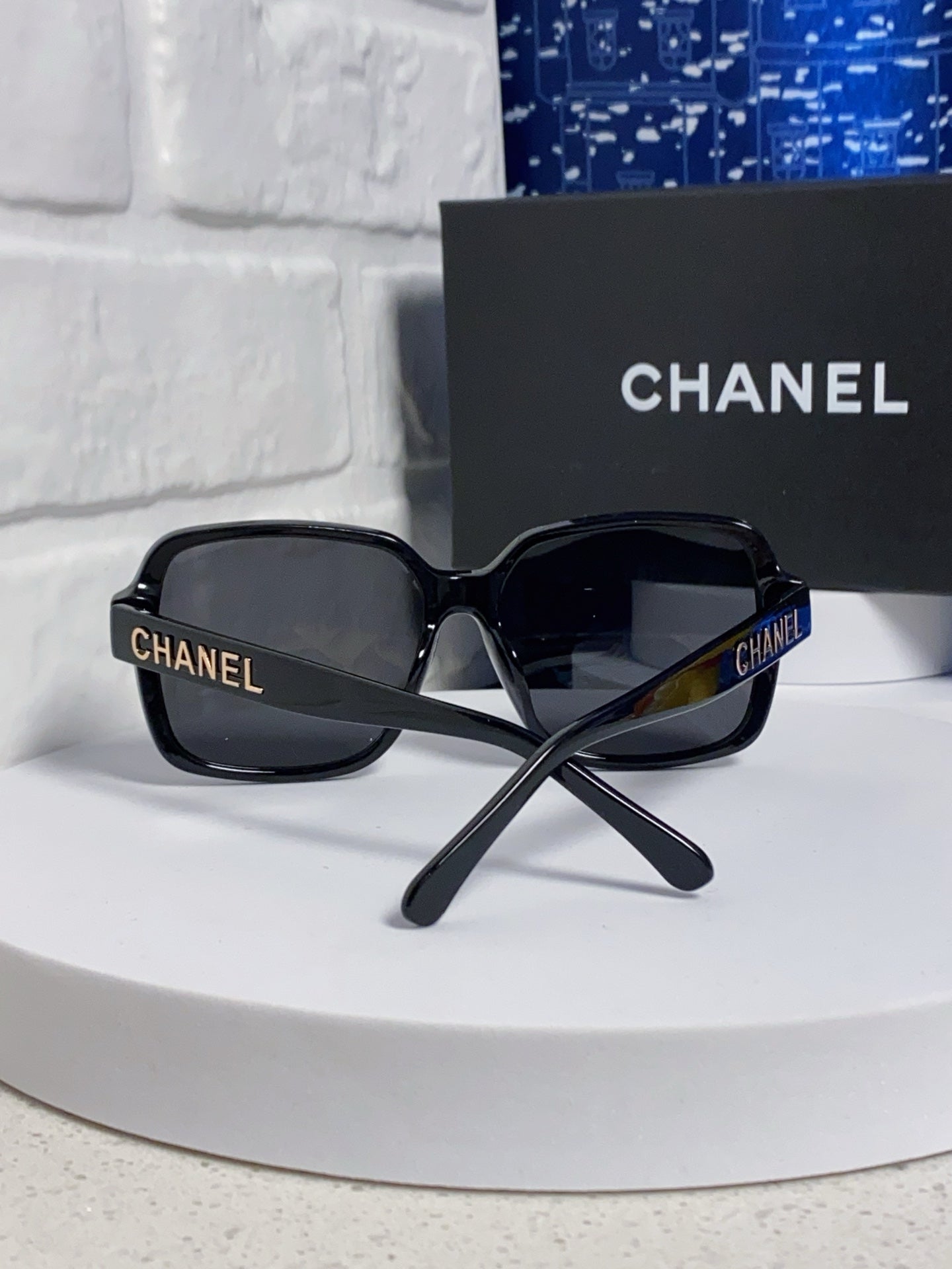 CHANEL SQUARE SUNGLASSES 638932 IN BLACK ACETATE