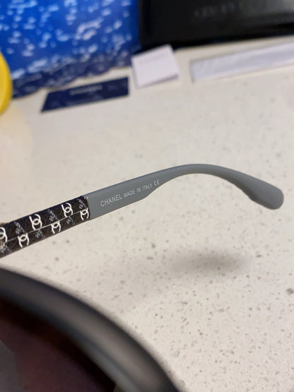 CHANEL BROWNLINE SUNGLASSES 638935 IN GRAY ACETATE