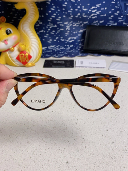 CHANEL CAT EYE SUNGLASSES CH3393 IN HAVANA ACETATE CLEAR LENSES