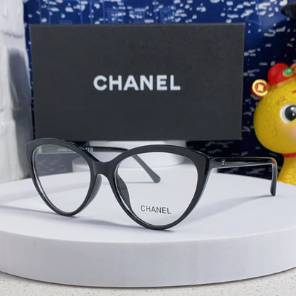 CHANEL CAT EYE SUNGLASSES CH3393 IN BLACK ACETATE CLEAR LENSES
