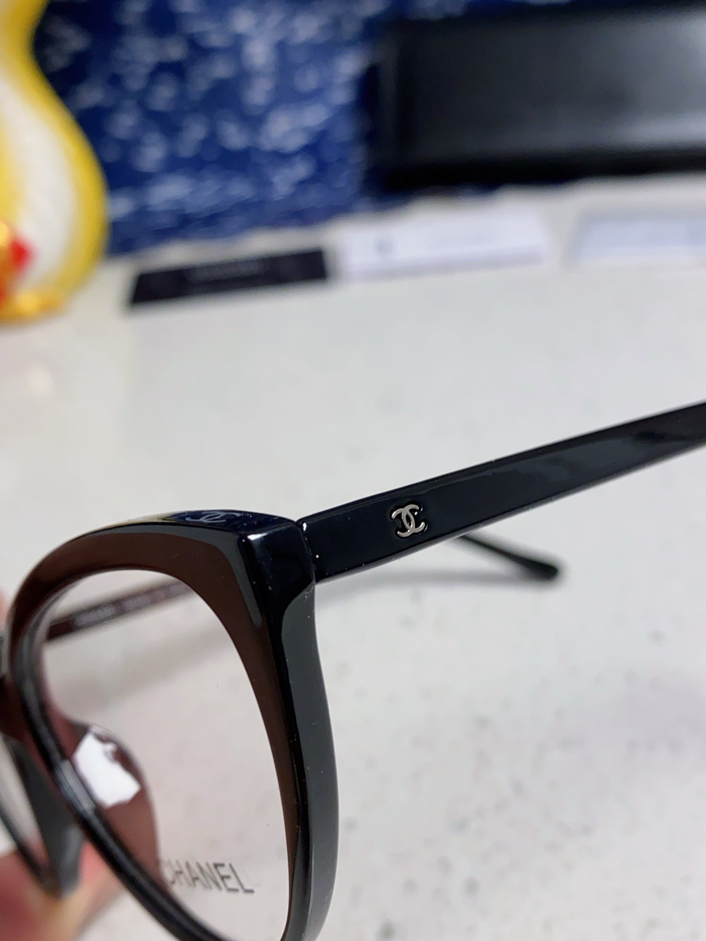 CHANEL CAT EYE SUNGLASSES CH3393 IN BLACK ACETATE CLEAR LENSES