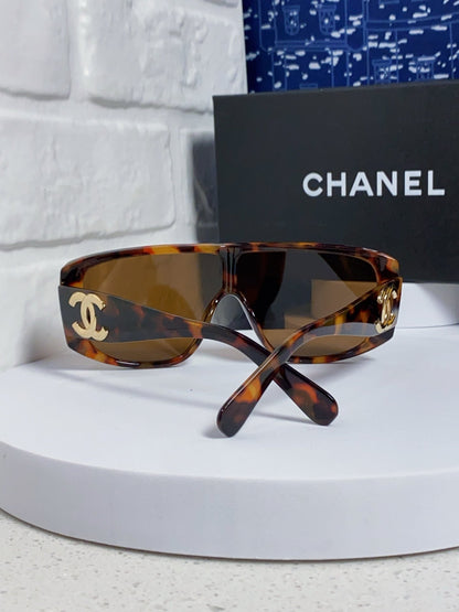 CHANEL SQUARE SUNGLASSES CH5495 IN HAVANA ACETATE BROWN LENSES