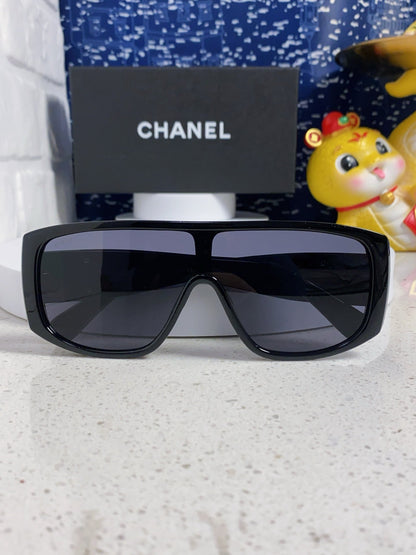 CHANEL SQUARE SUNGLASSES CH5495 IN BLACK ACETATE BLACK LENSES