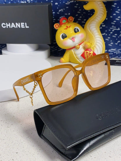 CHANEL SQUARE SUNGLASSES 641806 IN DARK YELLOW ACETATE
