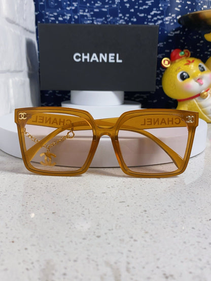 CHANEL SQUARE SUNGLASSES 641806 IN DARK YELLOW ACETATE