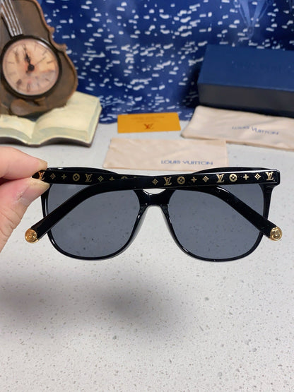 LOUIS VUITTON CAT EYE SUNGLASSES 573322 IN BLACK ACETATE MONOGRAM LOGO
