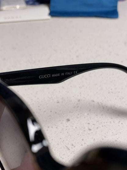 GUCCI SQUARE FRAME SUNGLASSES 575854 IN BLACK ACETATE