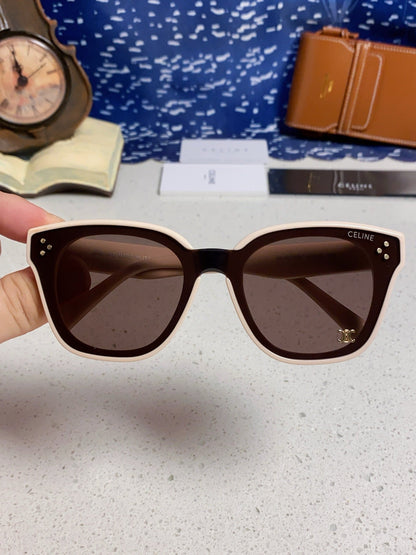 CELINE SQUARE SUNGLASSES 575841 IN NUDE ACETATE