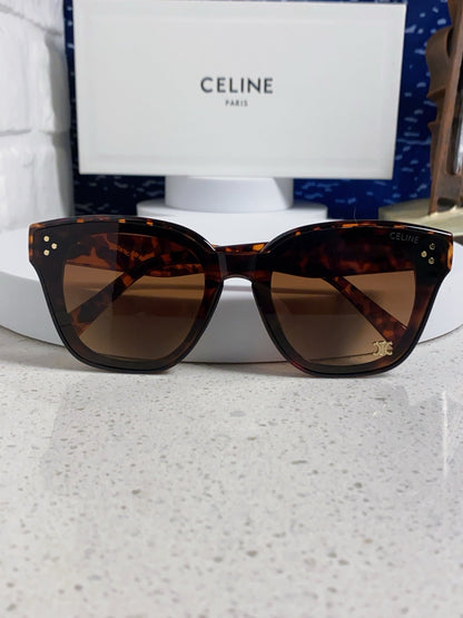 CELINE SQUARE SUNGLASSES 575844 IN HAVANA ACETATE