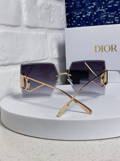 DIOR 30MONTAIGNE S7U SUNGLASSES 578109 IN GOLD METAL GREY SMOKE LENSES
