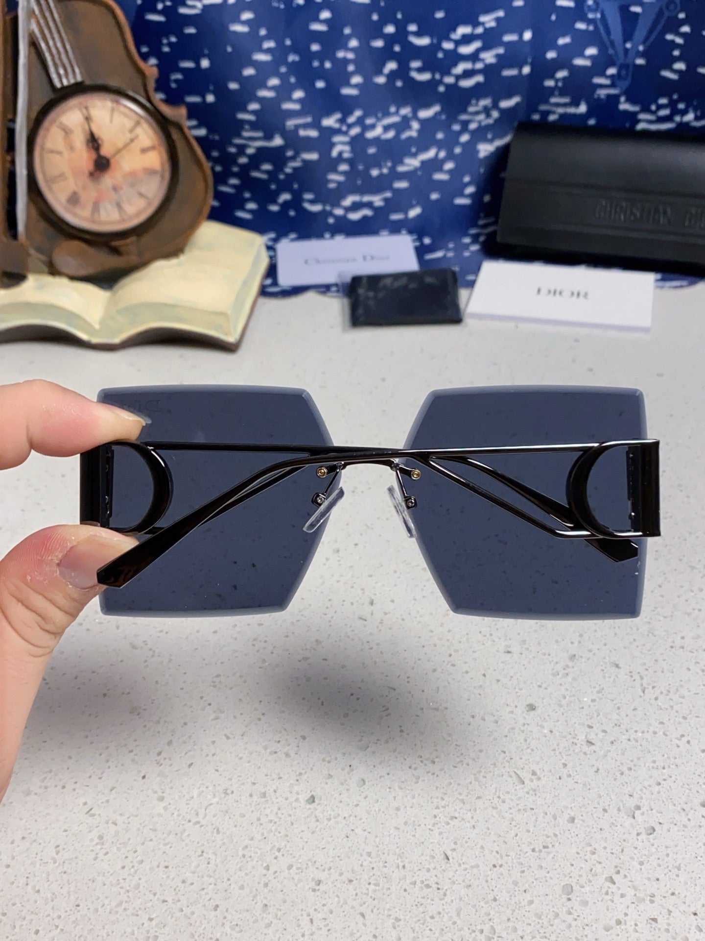 DIOR 30MONTAIGNE S7U SUNGLASSES 578111 IN BLACK METAL GREY LENSES