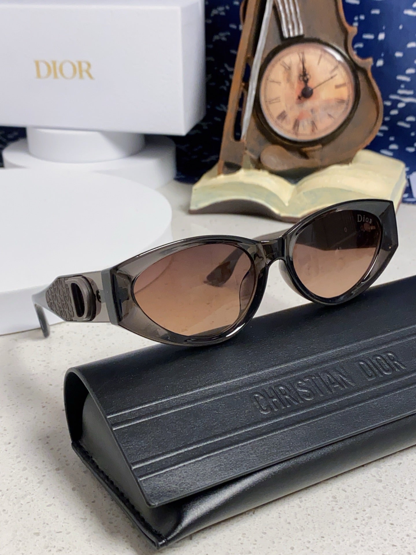 DIOR MONTAIGNE SUNGLASSES 578112 IN BROWN ACETATE