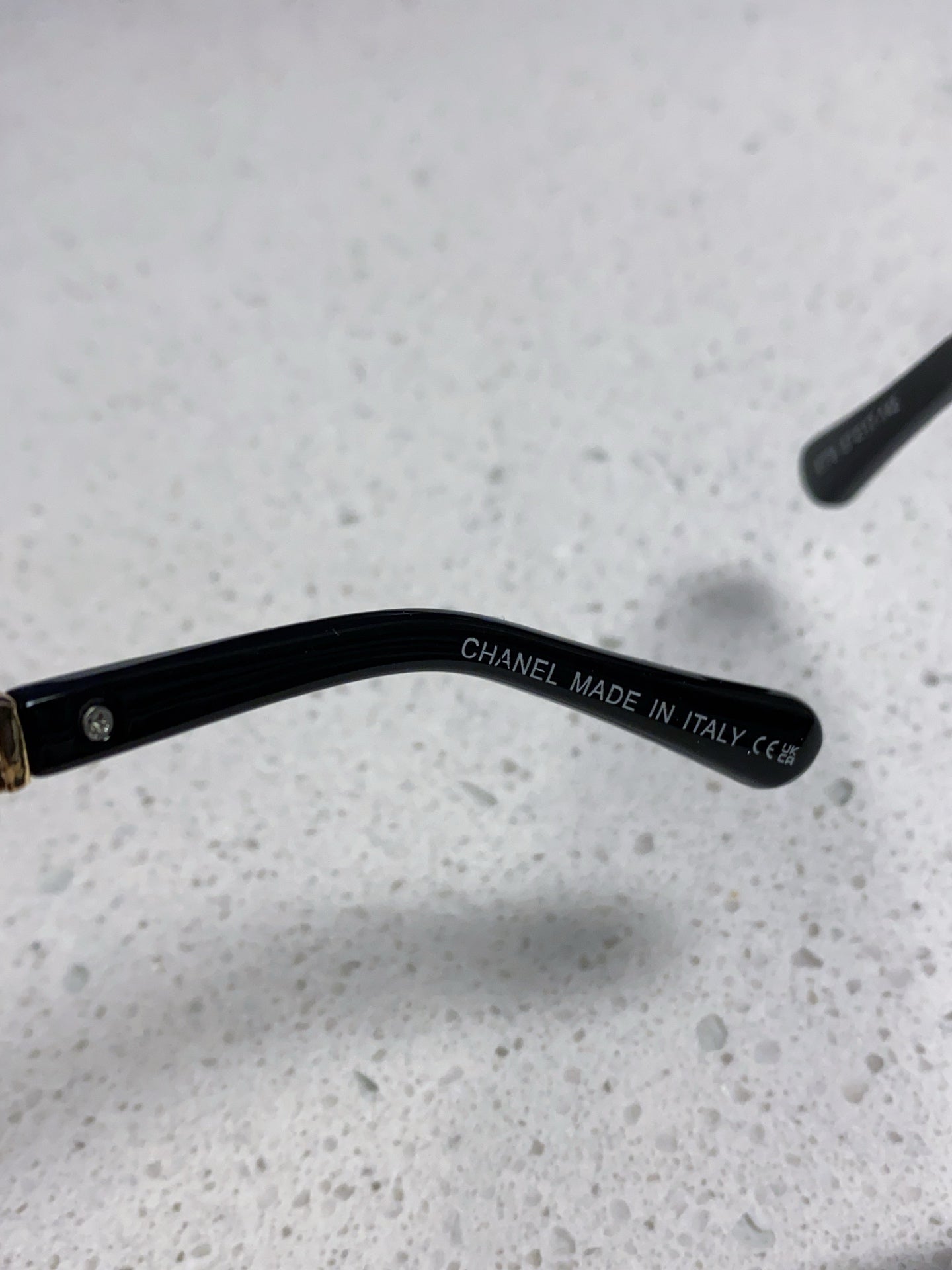 CHANEL SQUARE SUNGLASSES 632033 IN BLACK ACETATE BLACK LENSES